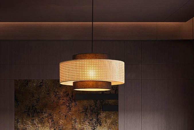 Zen-inspired Tea Room With A Chinese-style Rattan Chandelier