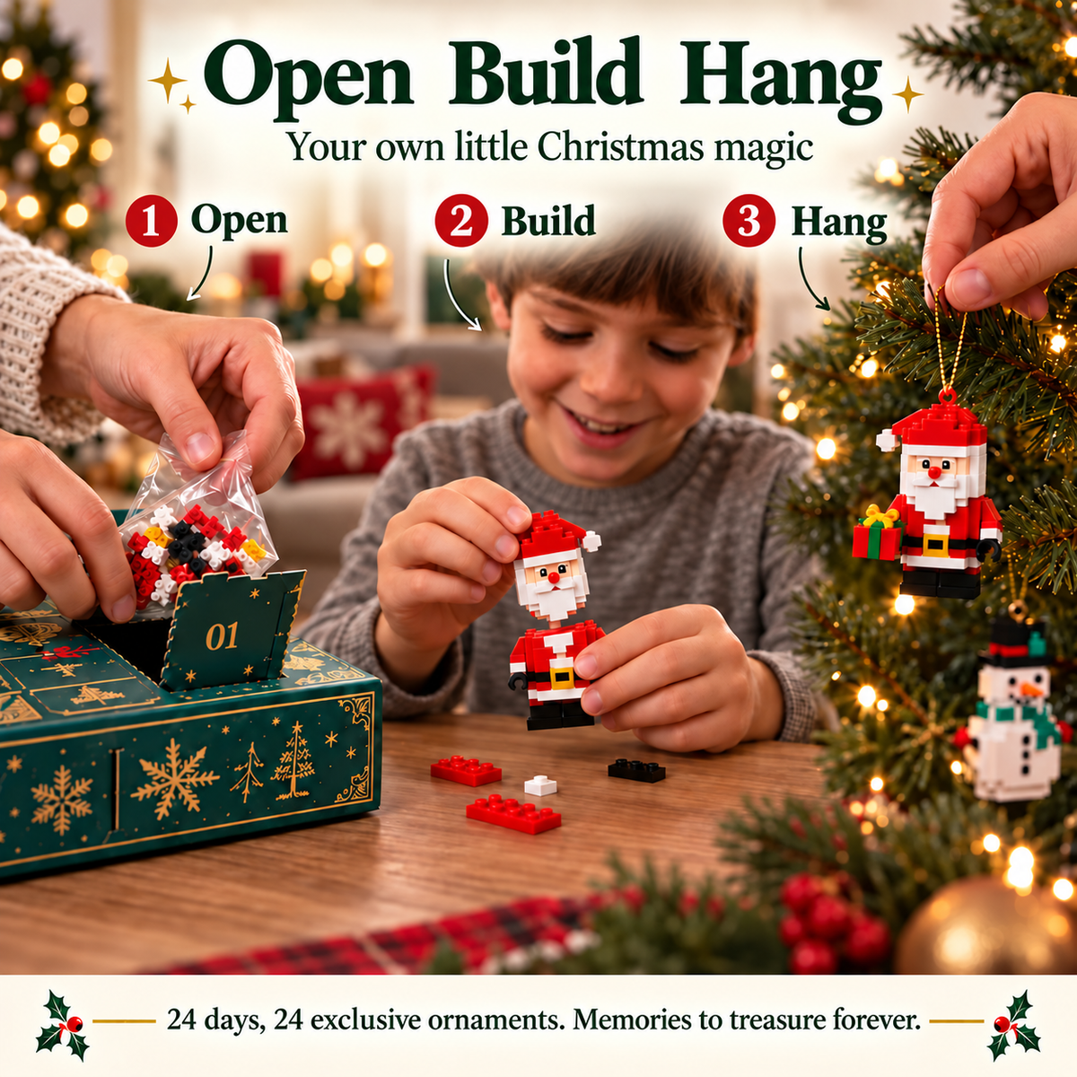 【49% OFF – LIMITED TIME!】BILLHOL®🎄 Christmas Advent Calendar 2026-Build 24 Magical Mini Christmas Decorations & Make Every Day a Festive Surprise!